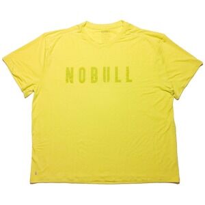 NOBULL Men's Short Sleeve Performance Athletic Shirt Neon Yellow‎ Made USA 3XL
